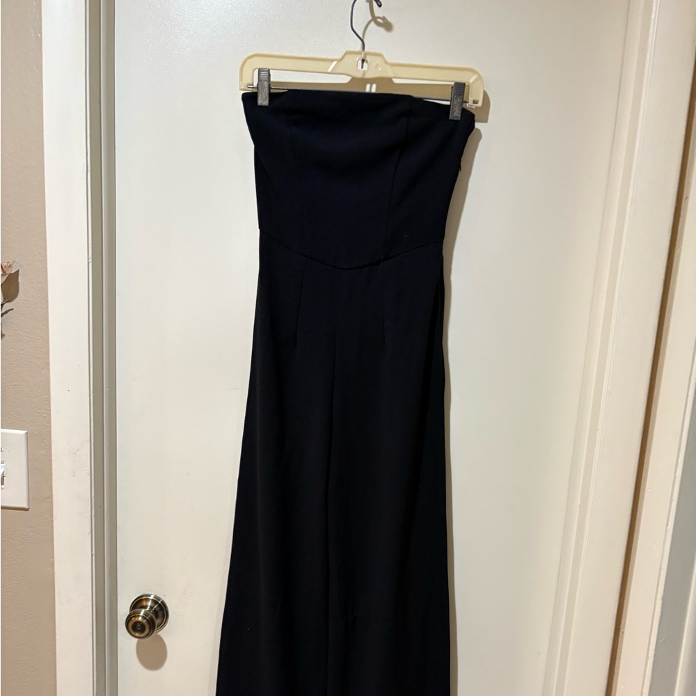 Elegant Black Strapless Jumpsuit